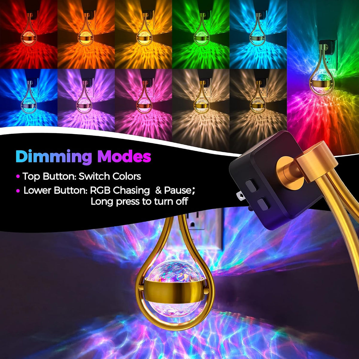 Briignite Night Light,Night Lights Plug into Wall,LED Projector Night Light
