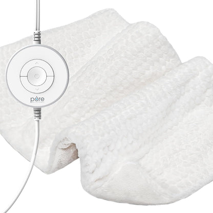 Pure Enrichment PureRadiance Luxury Heating Pad for Cramps, Back, Neck, & Shoulder Pain Relief, Patented Design, Soft Faux Fur & Micromink, 6 Heat Settings, Machine Washable, 12”x24” (Golden Sands)
