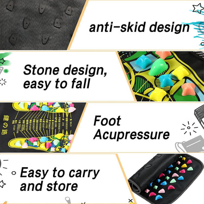 TrelaCo Foot Massage Mat Reflexology Walk Stone Road Foot Massage Acupoint Mat for Acupressure Relaxes for Long Sitting Elderly Students and Office Workers (13.78 x 13.78 Inches)