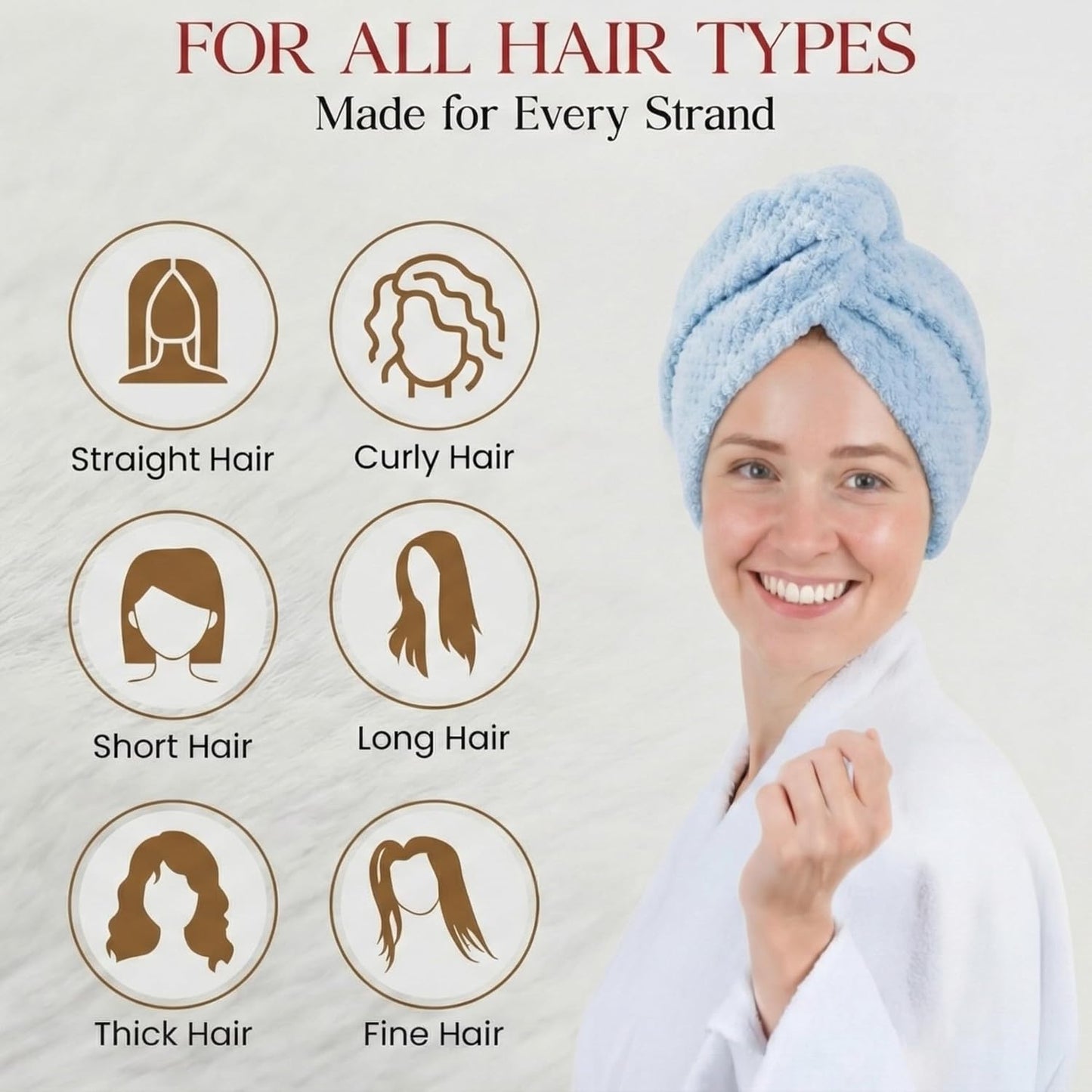 3 Pack Microfiber Hair Towel Wrap for Women 26 x 10 in | Hair Drying Towel with Button |Hair Turban Towel Quick Dry Coral Fleece Head Towels (Pink + Blue + Grey)