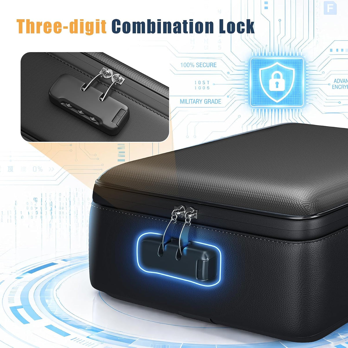 Fireproof Document Box, Hard Briefcase Fireproof Safe for Home Documents
