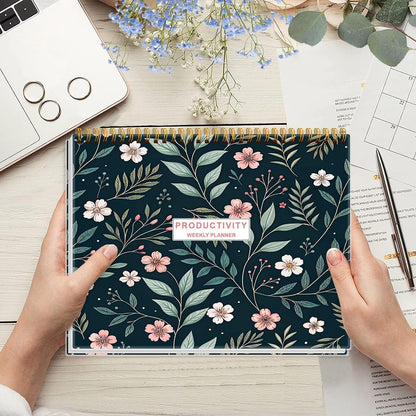 Weekly Productivity Planner - 8.5" x 11" Dashboard Desk Notepad Has 6 Focus Areas to List Tasks for Goals, Projects, Clients, Academic or Meal-Organize Your Daily Work Efficiently, 54 Weeks, Green