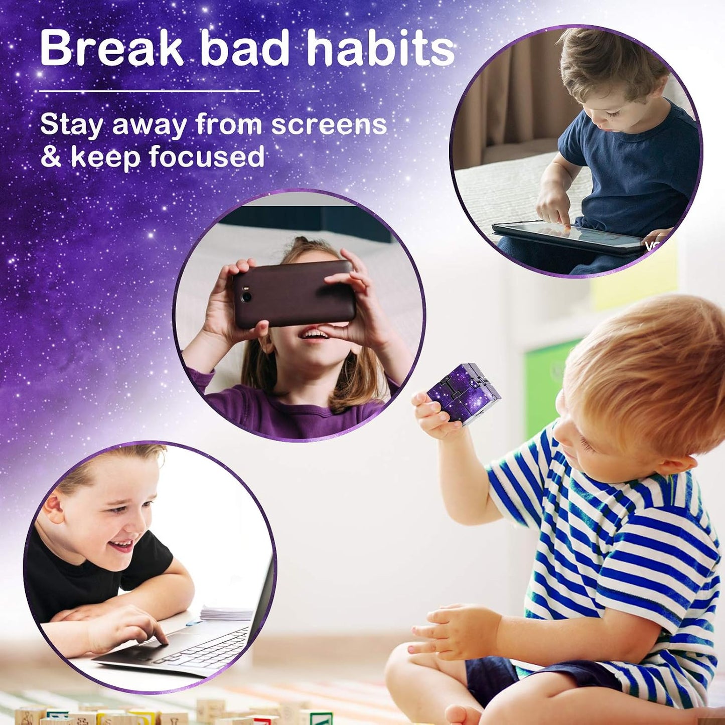 Infinity Cube Fidget Toy Stress Relieving Fidgeting Game for Kids and Adults,Cute Mini Unique Gadget for Anxiety Relief and Kill Time (Macaron Blue)