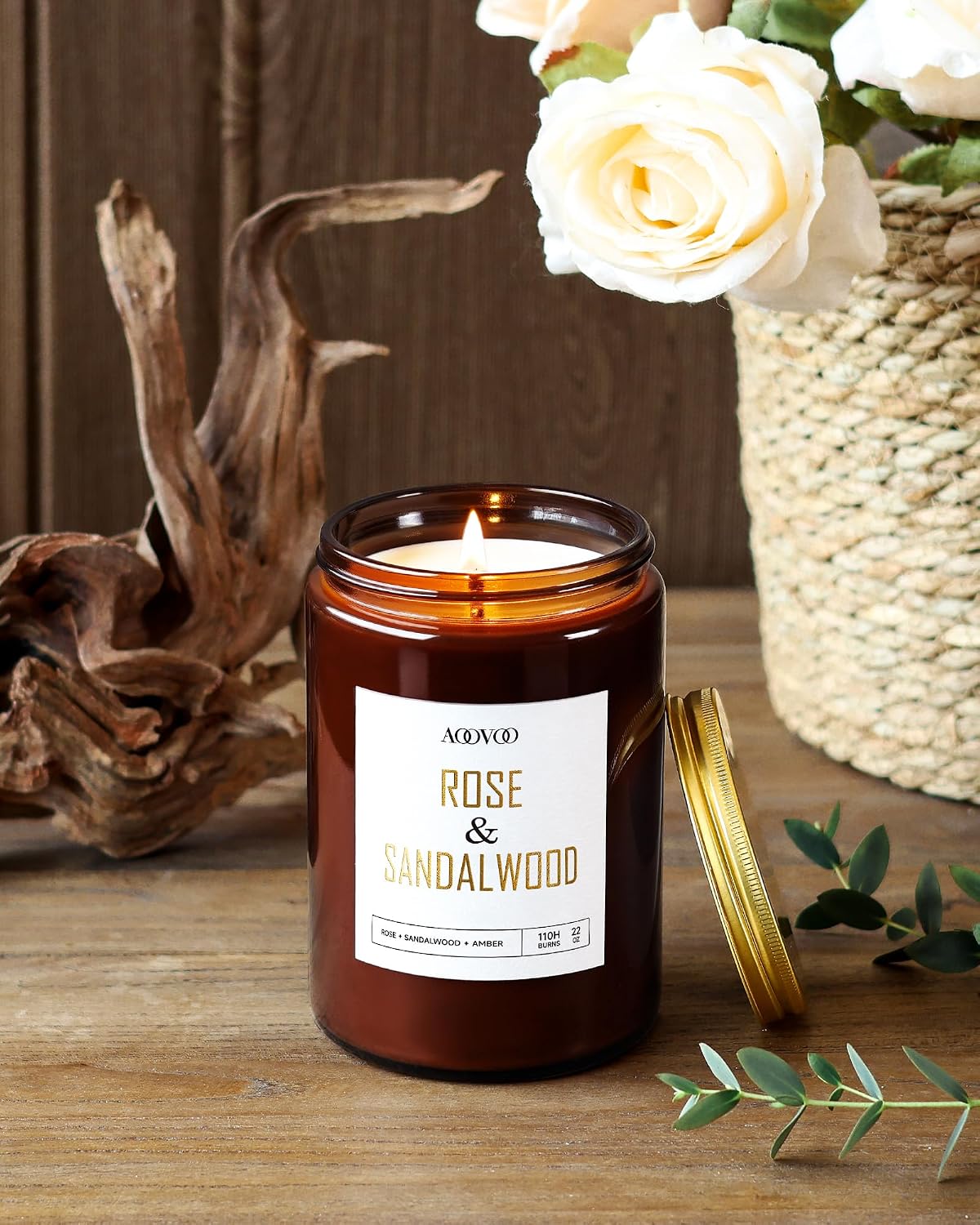 AOOVOO Coconut Vanilla Candles - 9 oz Scented Candles, Aromatherapy Candle, Soy Candle for Home Scented