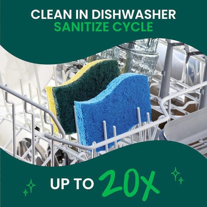 Scotch-Brite Zero Scratch Scrub Sponge, 6 Kitchen Sponges for Cleaning Around the Home, Bathroom & More, Scratch-Free Dish Scrubber, Multi-Surface Safe, Best for Nonstick Pots and Pans