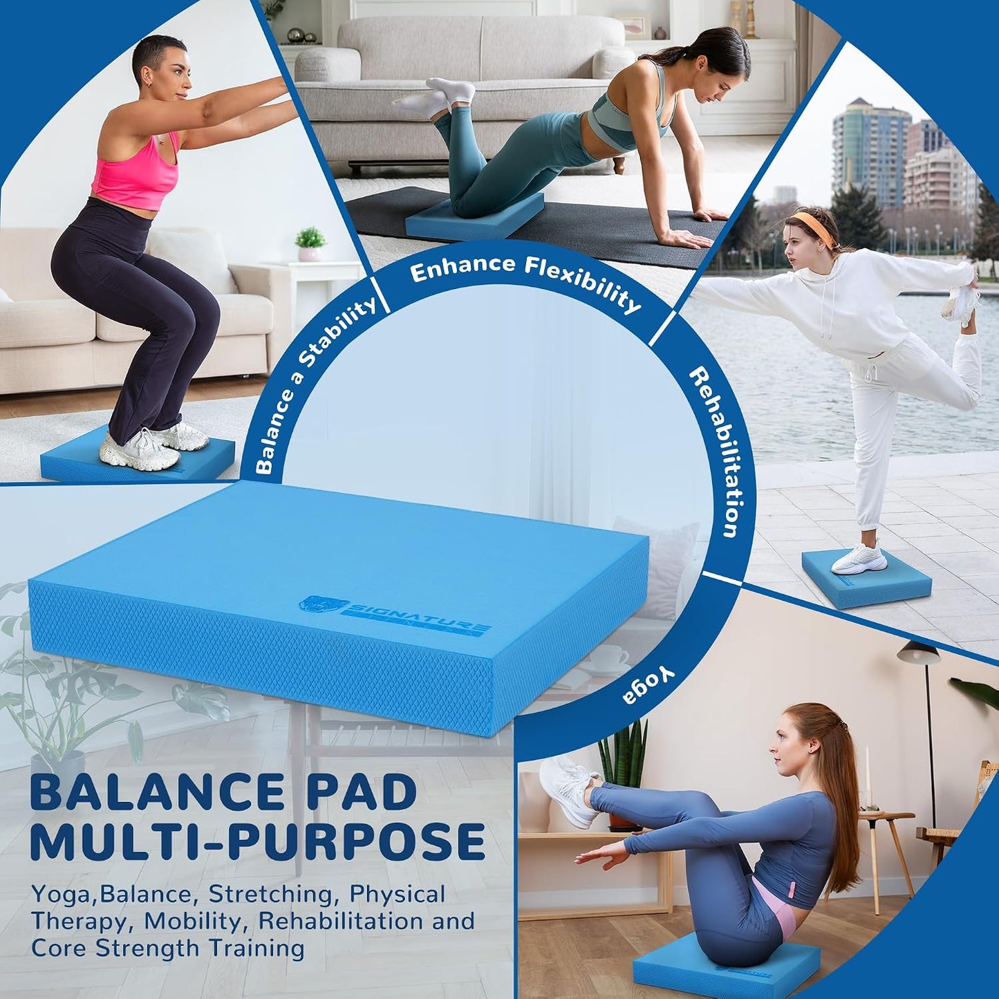 Fitvids Balance Pad, Nonslip Foam Balance Pad, Professional Foam Exercise Pad for Fitness, Stability Training and Physical Therapy, Multiple colors