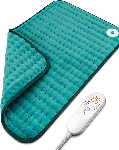 Heating Pad for Back & Period Cramps, Fathers Day Dad Gifts, Birthday Gifts for Women Mom, Electric Heating Pads for Abdomen/Waist/Shoulder, 12" x 24", 6 Heat Settings, 4 Auto-Off, Teal Green