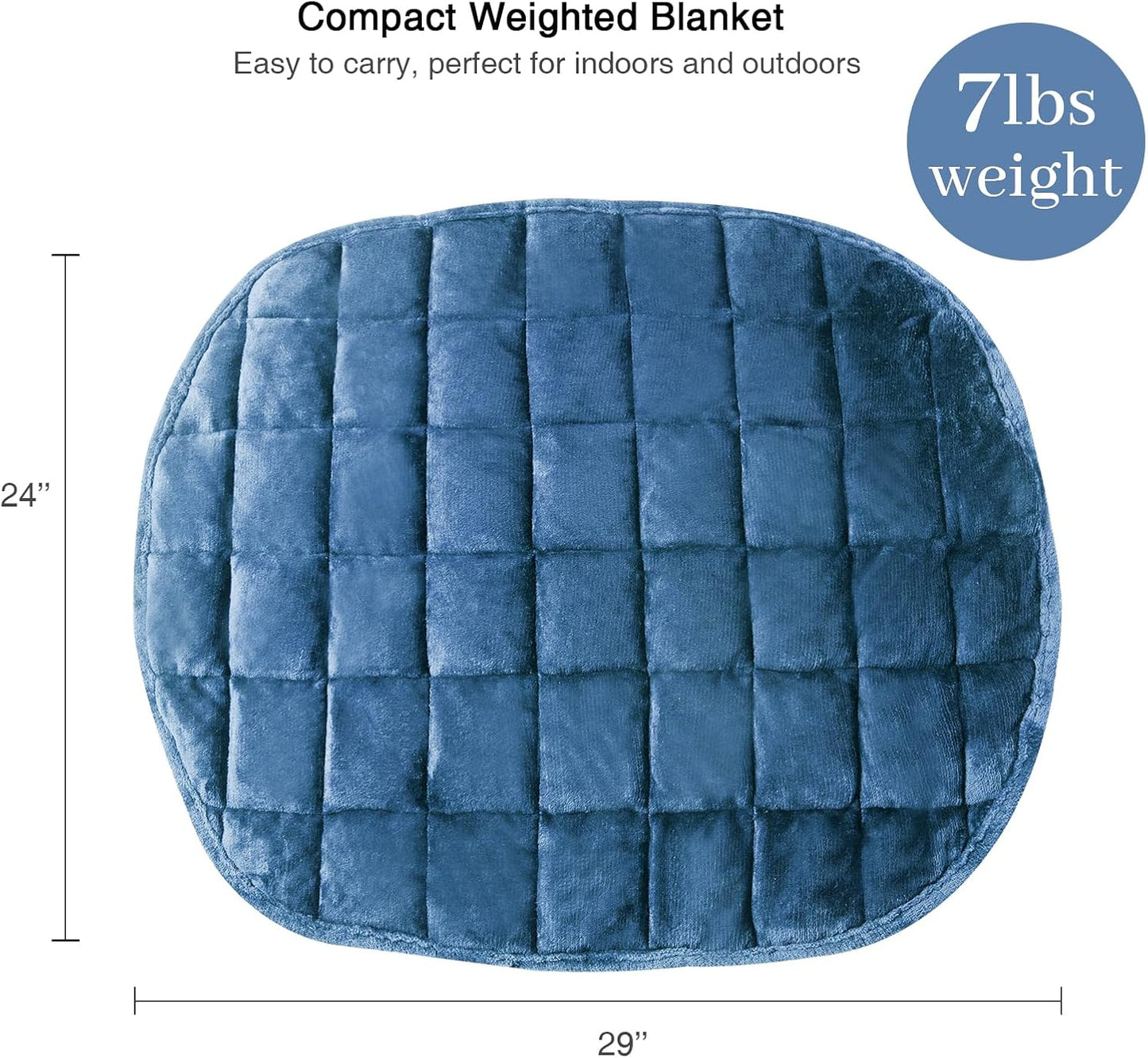 Alomidds Weighted Lap Blanket 7lbs, Cozy Breathable Flannel Weighted Lap Pad for Adults, Small Weighted Blanket for Travel, Couch, Green, 29" x 24"