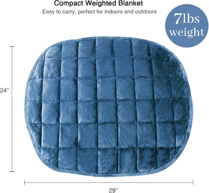 Alomidds Weighted Lap Blanket 7lbs, Cozy Breathable Flannel Weighted Lap Pad for Adults, Small Weighted Blanket for Travel, Couch, Green, 29" x 24"