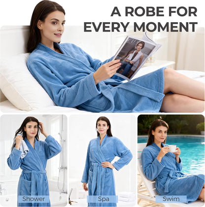 PJGGZ Towel Robe for Women – Soft Absorbent Kimono Bathrobe, Quick-Dry Spa Shower & Hotel Use
