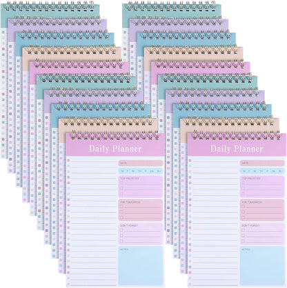 20-Pack Daily Planner Notepads – 5” x 8” Undated To-Do List Notebooks, 30 Sheets Each – PVC Cover & Premium Paper for Office and Home Organization