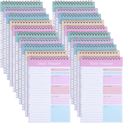 20-Pack Daily Planner Notepads – 5” x 8” Undated To-Do List Notebooks, 30 Sheets Each – PVC Cover & Premium Paper for Office and Home Organization