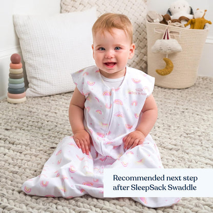 HALO SleepSack, 100% Cotton Wearable Blanket, Swaddle Transition Sleeping Bag, TOG 0.5, Ocean Life, Medium, 6-12 Months