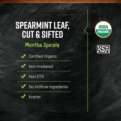 Frontier Co-op Organic Spearmint Leaf, 16 Oz, Bulk Bag - For Tea, DIY Body Care, Cooking, and Craft Cocktails