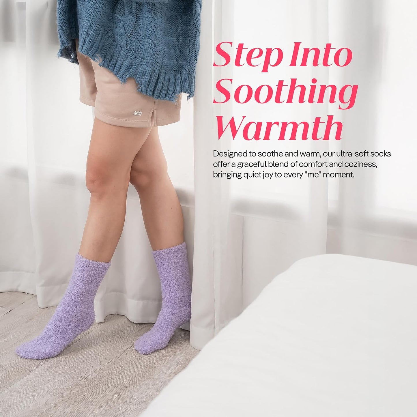 COOLMATE Fuzzy Socks for Women Gift Box – Cozy Soft Cloud Socks for Spa Home, Mother’s Day Gifts for Mom Grandma