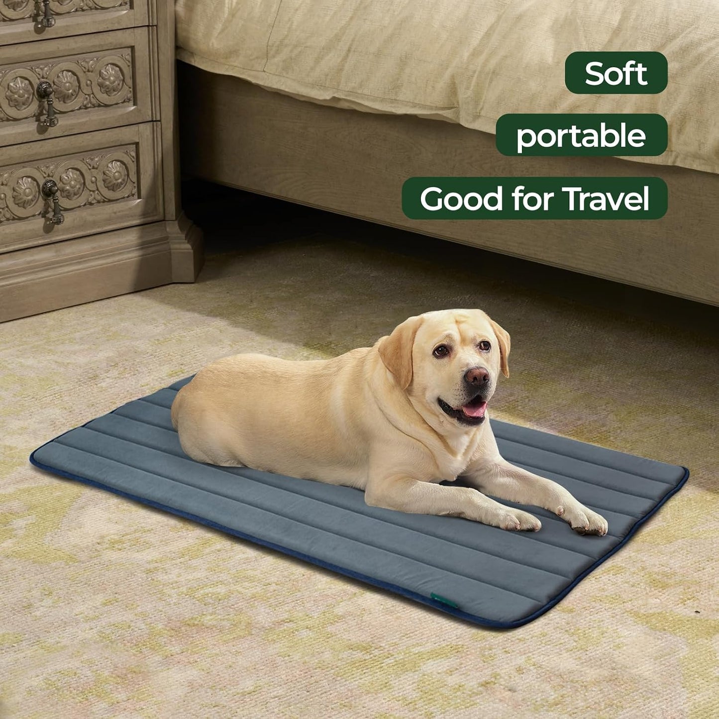 BALANCE Dog Crate Pad, Dog Foam Crate Mat Kennel Pad, Washable Water-Resistant Pet Bed Flat Dogs Cage Mat for Large Dogs