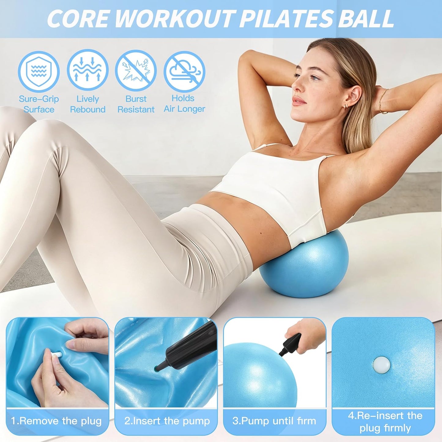NANATI Pilates Kit, Home Pilates Workout Kit for Women, Pilates Equipment with 14.5" Pilates Ring and Ball, Resistance Bands, Ankle Weights, Sliders & Grip Socks for Home Workouts