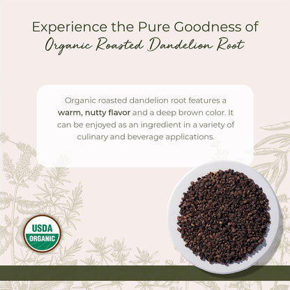 Starwest Botanicals Organic Raw Dandelion Root - Loose Leaf Herbal Tea, Cut & Sifted, Certified Kosher, Non-GMO, Caffeine-Free - Bulk 1 lb Bag