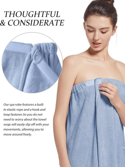 Women'S Soft Wrap Towel Full Length，Bath Robe After Shower Female Plush Long，Spa Bathrobes Lightweight With Pockets