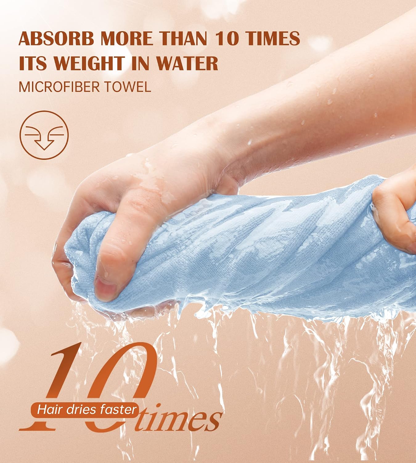POPCHOSE Microfiber Hair Towel Wrap, 3 Pack Fast Drying Hair Turban, Stocking Stuffers for Women, Soft Ultra Absorbent, No Frizz Hair Wrap Towels for Women Wet Hair, Curly, Longer, Thicker Hair
