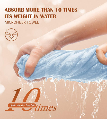 POPCHOSE Microfiber Hair Towel Wrap, 3 Pack Fast Drying Hair Turban, Stocking Stuffers for Women, Soft Ultra Absorbent, No Frizz Hair Wrap Towels for Women Wet Hair, Curly, Longer, Thicker Hair