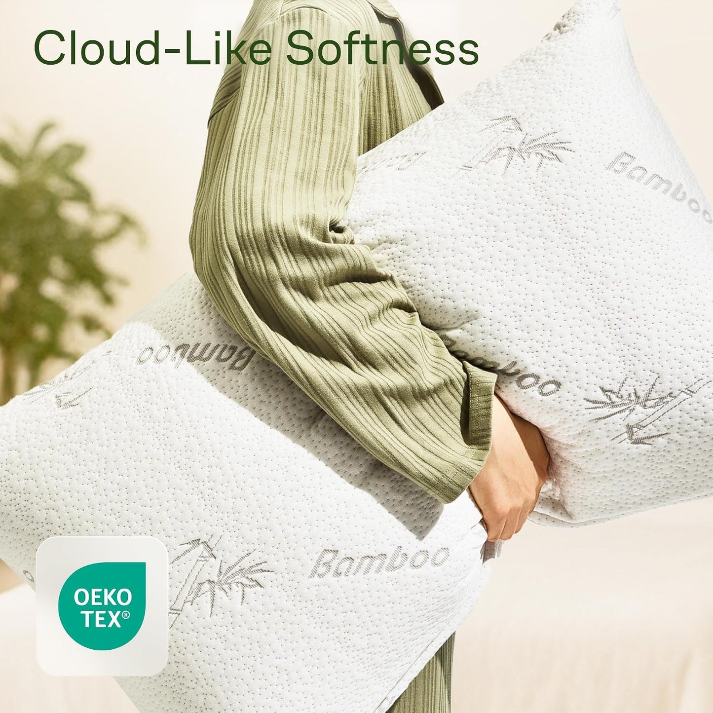 Cloud-Like Pillow Protectors with Zipper Standard Size - Breathable Cooling Pillow Covers for Hot Sleeprers - 100% Resistant to Stains, Dust & Dirt (White 2-Pack)