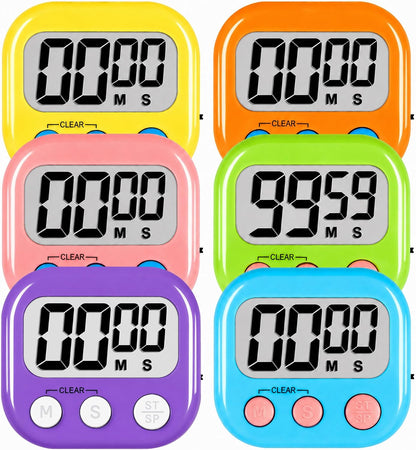 ZILLEEN Classroom Timers for Kids Classroom Magnetic Digital Kitchen Timers for Cooking Teachers Gym Game 6 Pcs