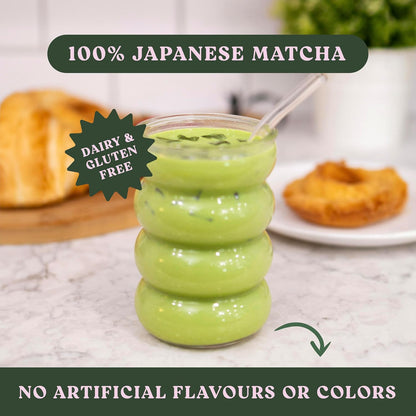 The Harmony Matcha Vanilla (10 Sticks) Premium Sweetened Japanese Matcha Powder, Rich in Antioxidants & L-Theanine, Dairy, Gluten, & Preservative Free, Serve Hot or Iced