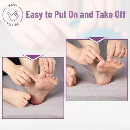 DR. JK- ToePal Gel Toe Separator, 2 Pairs, Toe Spacers, Toe Straightener, Hammer Toe Straightener, Toe Spreader, Toe Stretcher, Toe Corrector for Women and Men, Bunion Corrector