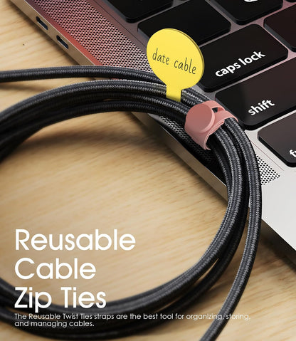 32Pcs Cable Labels and Silicone Cable Ties Set for Electronics