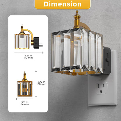 L LOHAS LED Night Lights Plug into wall, Amber Night Light with Adjustable Brightness, Plug in NightLight with Auto Light Sensor, Wall Sconce-Style Design Night Light for Bathroom,Hallway, 2 Pack