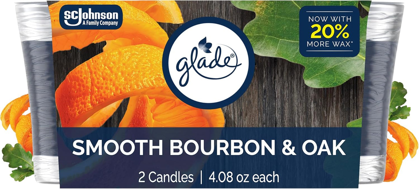 Glade 1-Wick Scented Candle Jar, Clean Linen, Air Freshener Infused with Essential Oils, 4.08 Oz, 2 Count