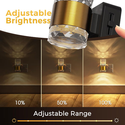 L LOHAS LED Night Lights Plug into wall, Amber Night Light with Adjustable Brightness, Plug in NightLight with Auto Light Sensor, Wall Sconce-Style Design Night Light for Bathroom,Hallway, 2 Pack