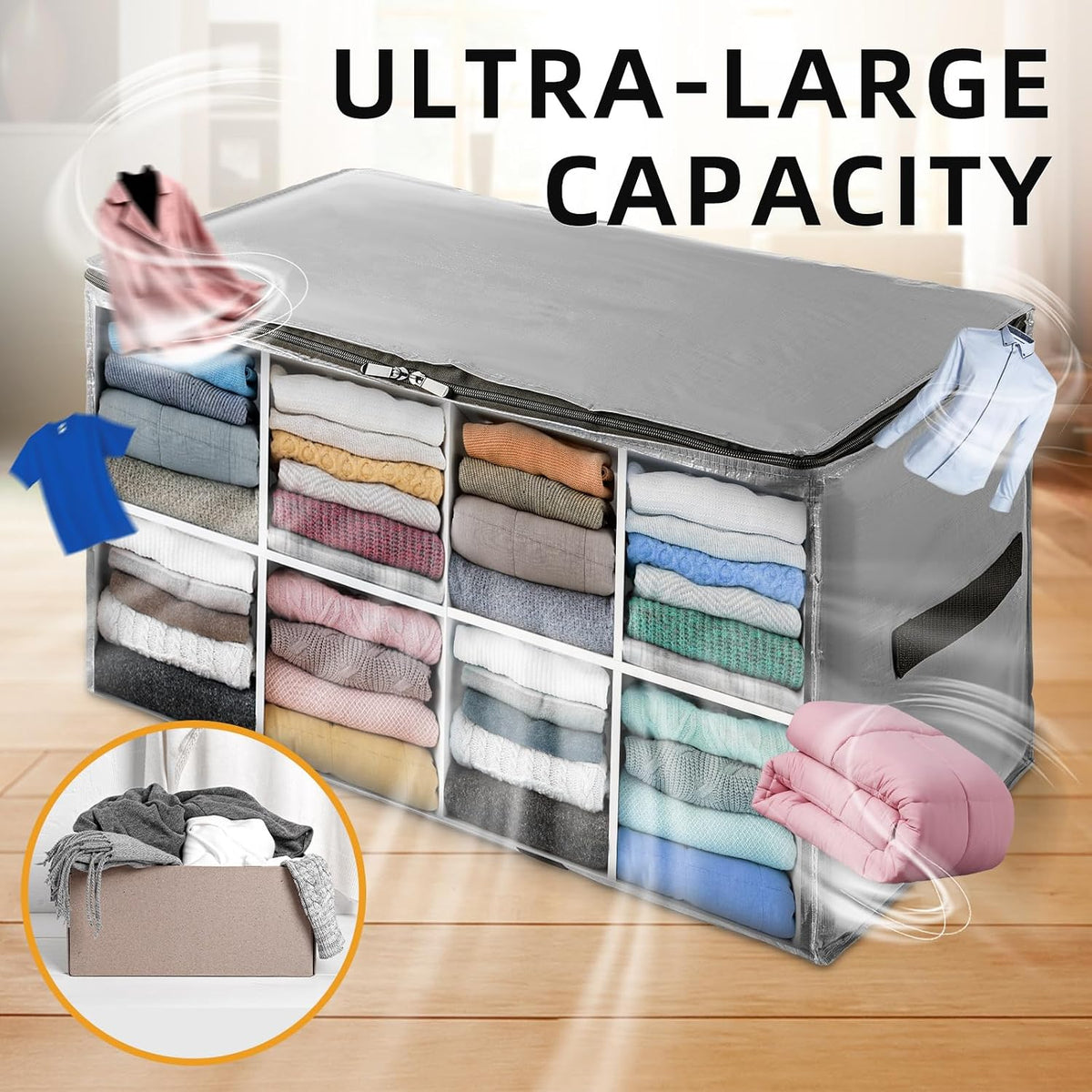 TAILI Blue Extra Large Moving Bags,Storage Bags with Visible Window