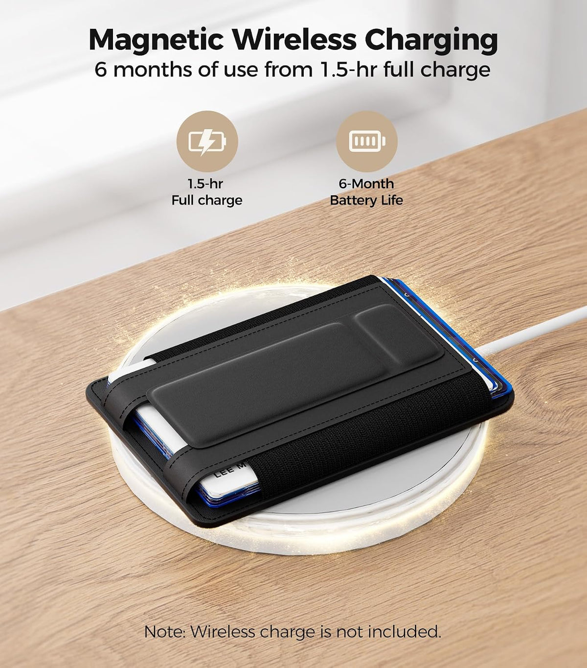 for MagSafe Wallet, Works with Apple Find My, 5-Card RFID Holder with Stand Also Grip, Strong Magnetic Wallet for iPhone 17/16/15/14/13/12 Pro Max Air Plus, Wireless Charging, Black