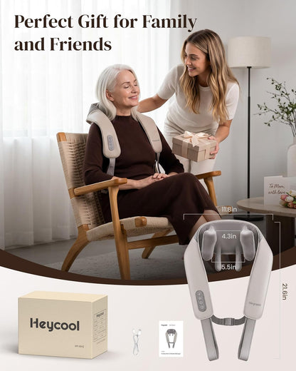 Heycool Cordless Neck and Shoulder Massager with Heat, FSA Eligible HSA