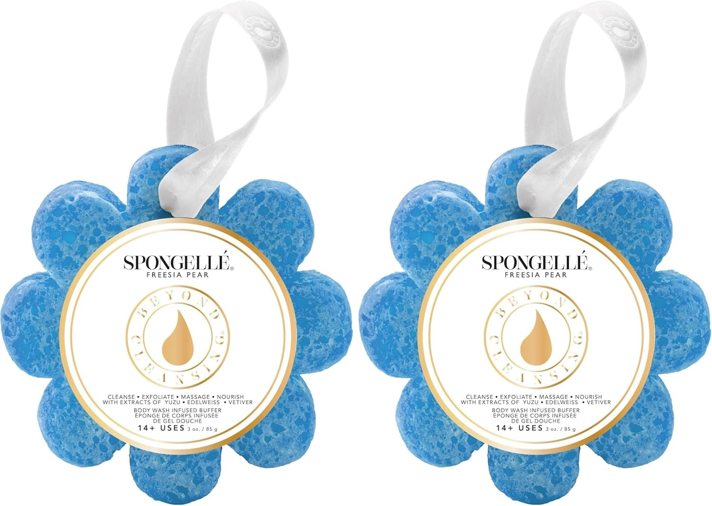 Spongellé French Lavender Wild Flower Bath Sponge | Built-in Body Wash & Body Scrubber, Shower Loofah Sponge for Women | 14+ uses