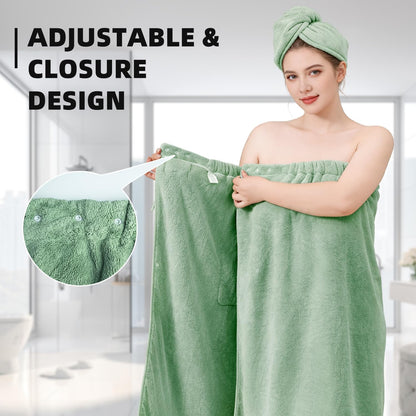 Towel Wrap for Women, Women'S Soft Wrap Towel Full Length，Bath Robe After Shower Female Plush Long，Spa Bathrobes Lightweight