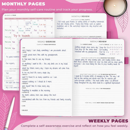Clever Fox Self-Care Journal for Women, Daily Planner 5.8x8.3 Aquamarine