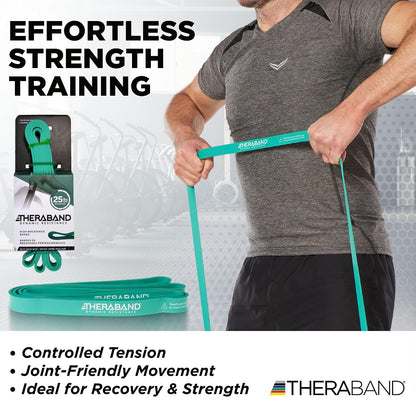THERABAND High Resistance Band Set of 2, Light and Medium Loop, 15-25 lb