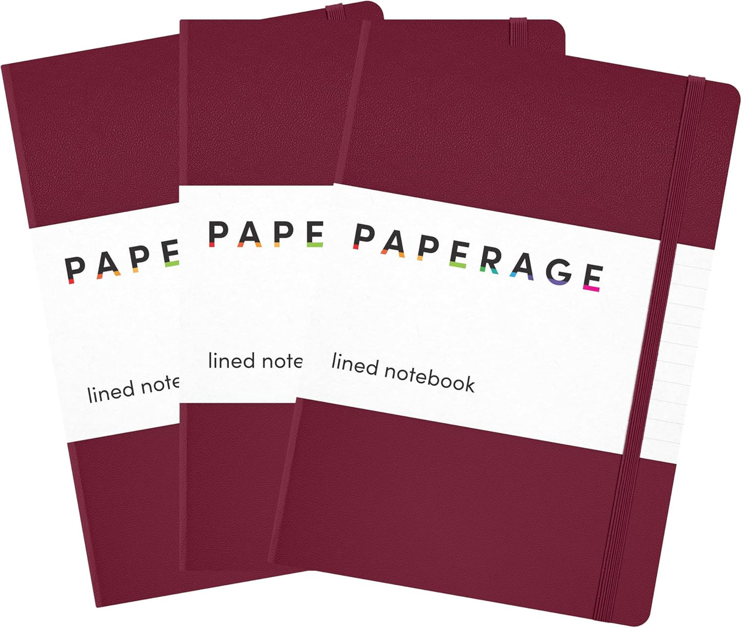 PAPERAGE Lined Journal Notebook, Hardcover Journal for Women & Men, 160 Pages, (5.6 in x 8 in), College Ruled Journaling Notebook for Work, School Supplies & Note Taking, (Black)