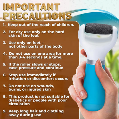 Electric Foot Callus Remover Tool for Dead Skin & Cracked Heels – Battery-Operated Foot Grinder with Replaceable Roller – Pedicure Tools for Feet & Toes – Smooth Feet at Home (Batteries Not Included)