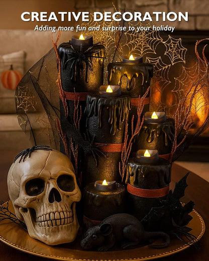 Homemory 24-Pack Flameless LED Tea Lights Candles Battery Operated, 200+Hour Fake Electric Candles TeaLights for Votive, Aniversary, Wedding Centerpiece Table Decor, Funeral, Halloween, Christmas