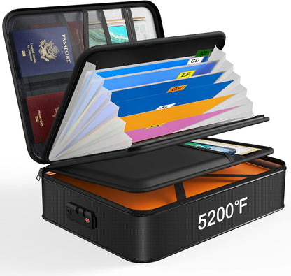 Noiposi Fireproof Document Box with Lock 5200℉-8 Layer