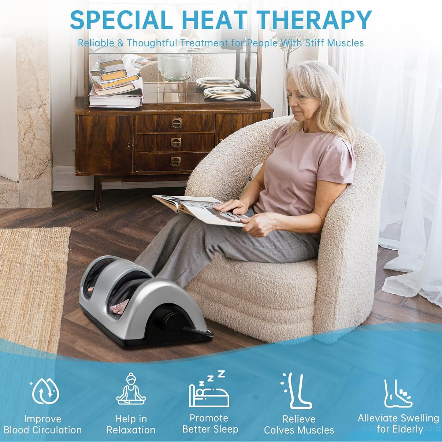 TISSCARE Shiatsu Foot Massager with Heat, FSA Eligible HSA Foot Massager for Plantar Fasciitis, Neuropathy, Circulation and Pain Relief, Massage Feet at Home/Office, Gift for Men and Women