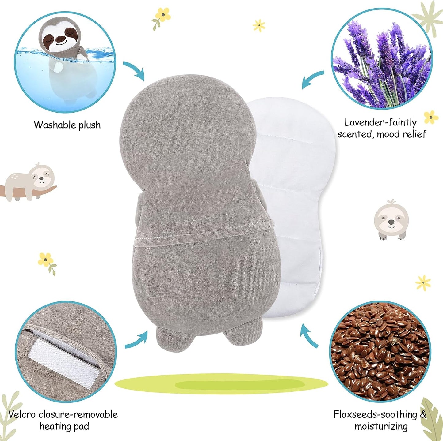 Microwave Heating Pad for Period Cramps,Otter Microwavable Heating Pad for Shoulder Neck Back Knee Pain Relief with Lavender Scented,Cute Otter Plush Toys Heat Pack for Women Kids Birthday