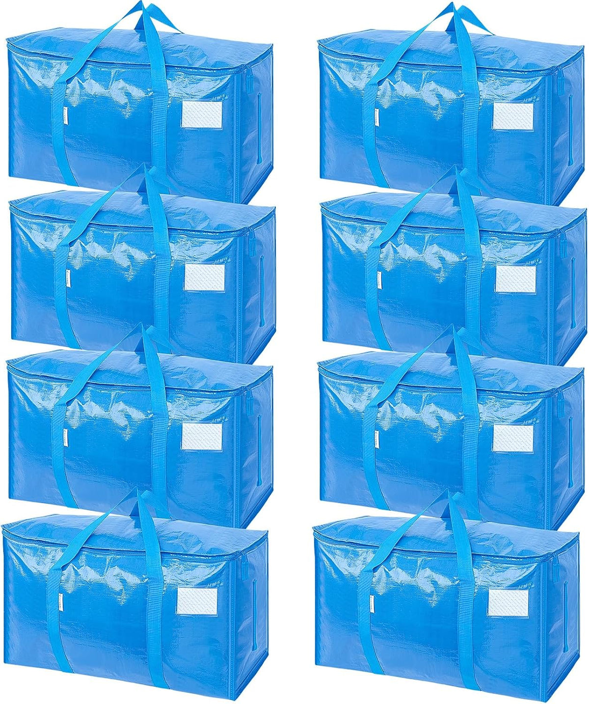 TICONN Extra Large Moving Bags Heavy Duty with Zippers & Carrying Handles, Durable Storage Bags Moving Boxes for Closet Organizers and Storage (Blue)