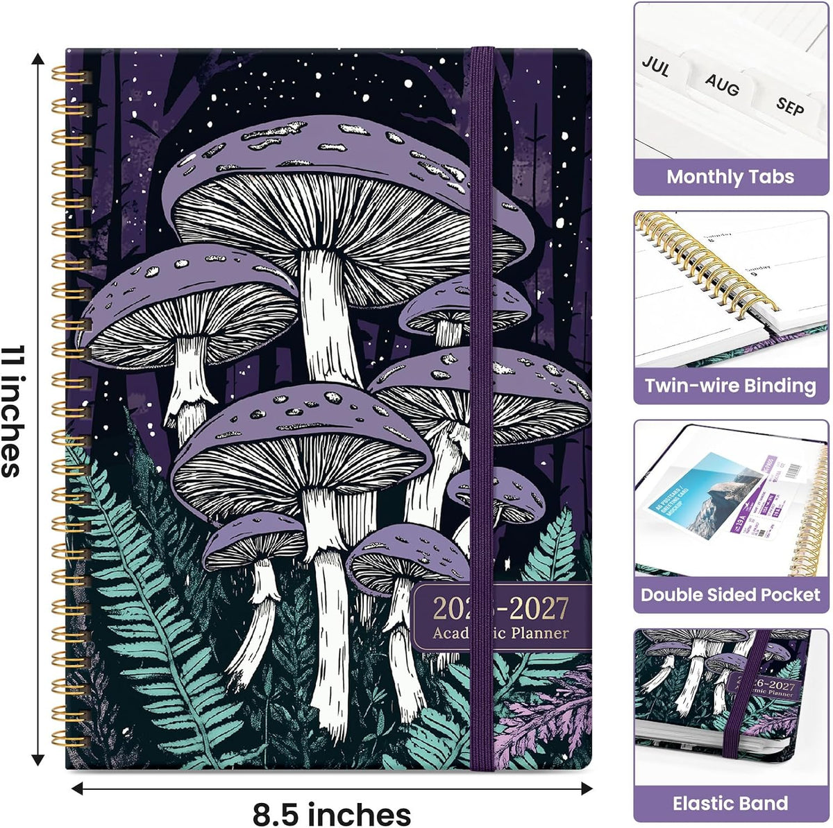 Planner 2026-2027, Jul 2026-Jun 2027 Academic Monthly & Weekly Planner - Colors B