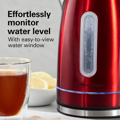 Hamilton Beach 1.7 Liter Electric Tea Kettle, Water Boiler & Heater