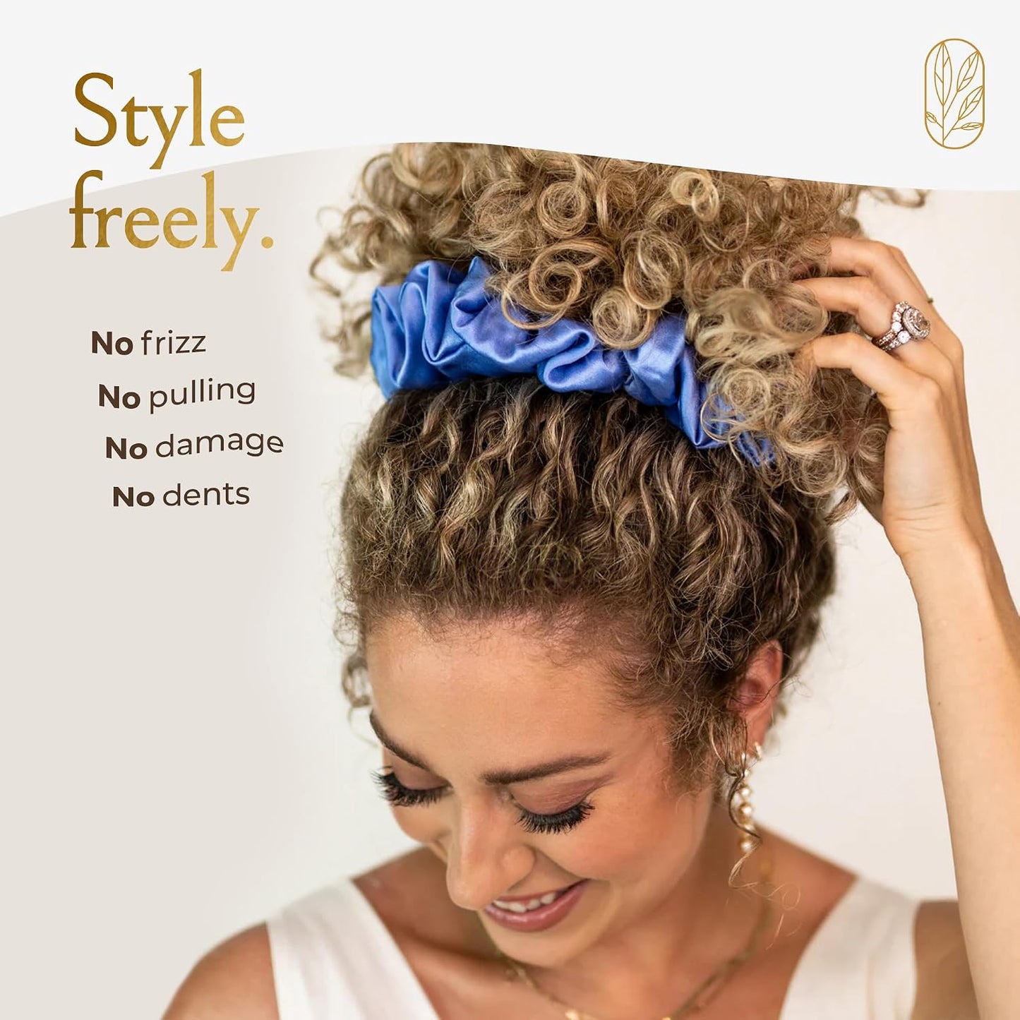 Silk Scrunchies for Women Ponytail Holders – Oversized Mulberry Silk Scrunchies – Extra Large No Damage Hair Ties for Curly, Thick, and Thin - Hair Accessories for Women – Black, XL By Curlfriend